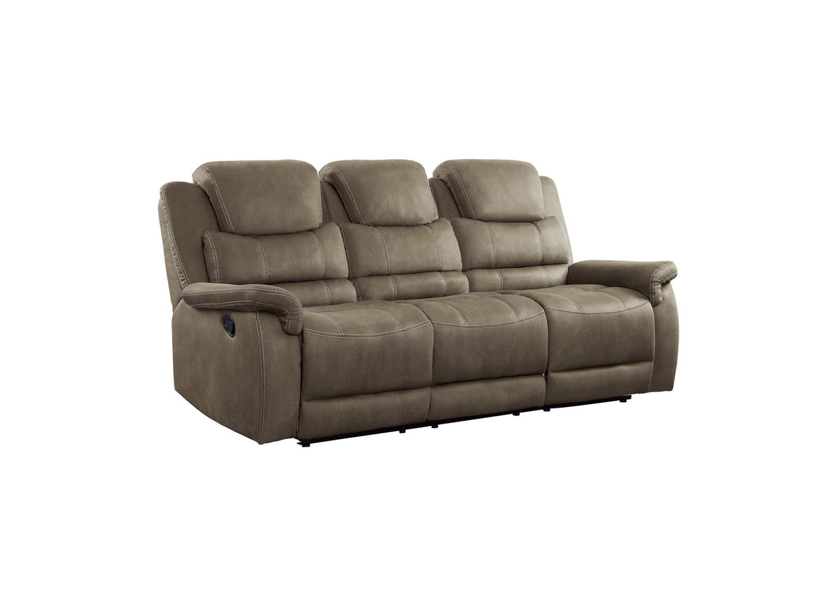 9848BR-3 Shola Double Reclining Sofa with Center Drop-Down Cup Holders, Receptacles and USB Ports