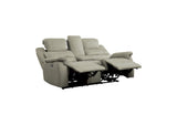 9848GY-2PWH Shola Power Double Reclining Love Seat with Center Console, Power Headrests and USB Ports