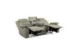 9848GY-3 Shola Double Reclining Sofa with Center Drop-Down Cup Holders, Receptacles and USB Ports