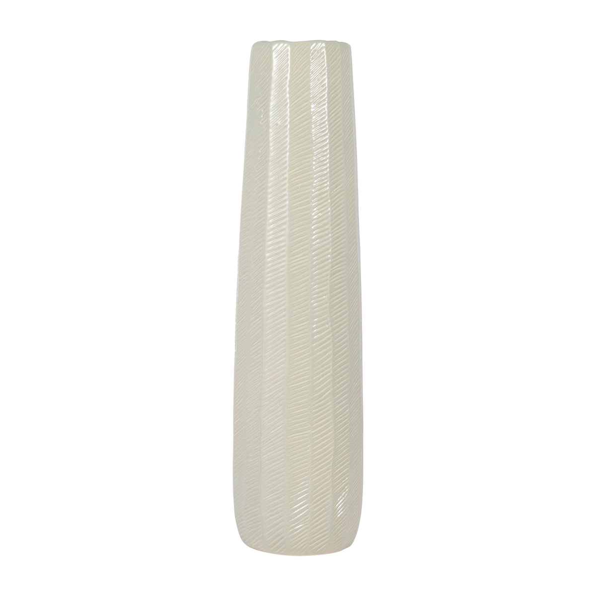 Ceramic 24" Etched Lines Cylinder Vase - Cucumber