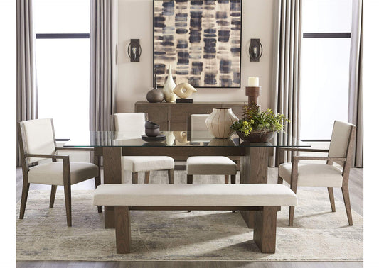 FQBM64B Oakland Upholstered Arm Chair In Brunette (Set of 2)