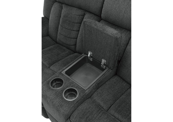 9901CC-2 Nutmeg Double Reclining Love Seat with Center Console