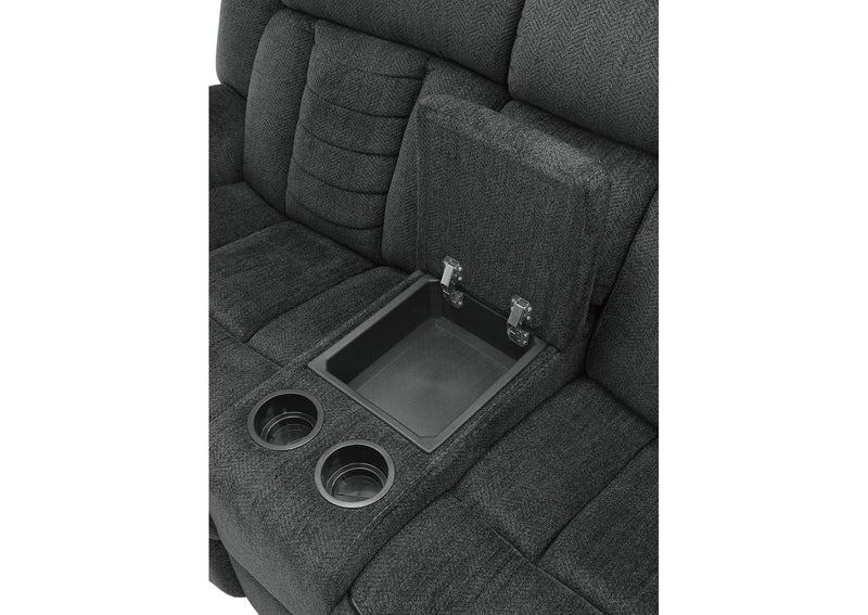 9901CC-2 Nutmeg Double Reclining Love Seat with Center Console