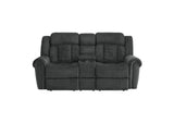 9901CC-2 Nutmeg Double Reclining Love Seat with Center Console
