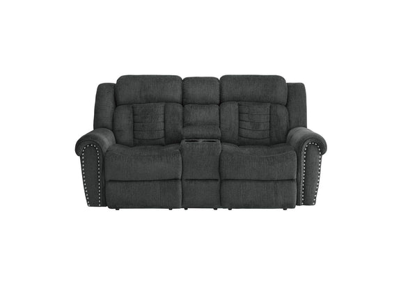 9901CC-2 Nutmeg Double Reclining Love Seat with Center Console