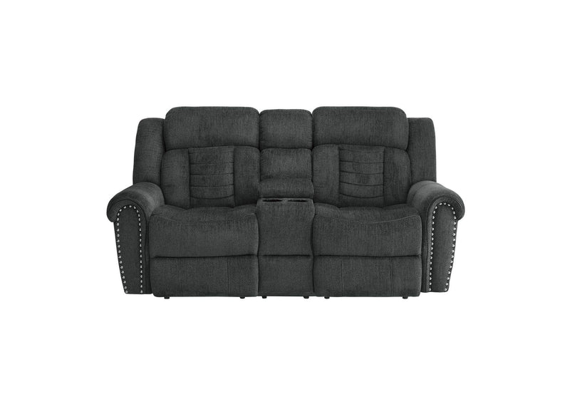 9901CC-2 Nutmeg Double Reclining Love Seat with Center Console