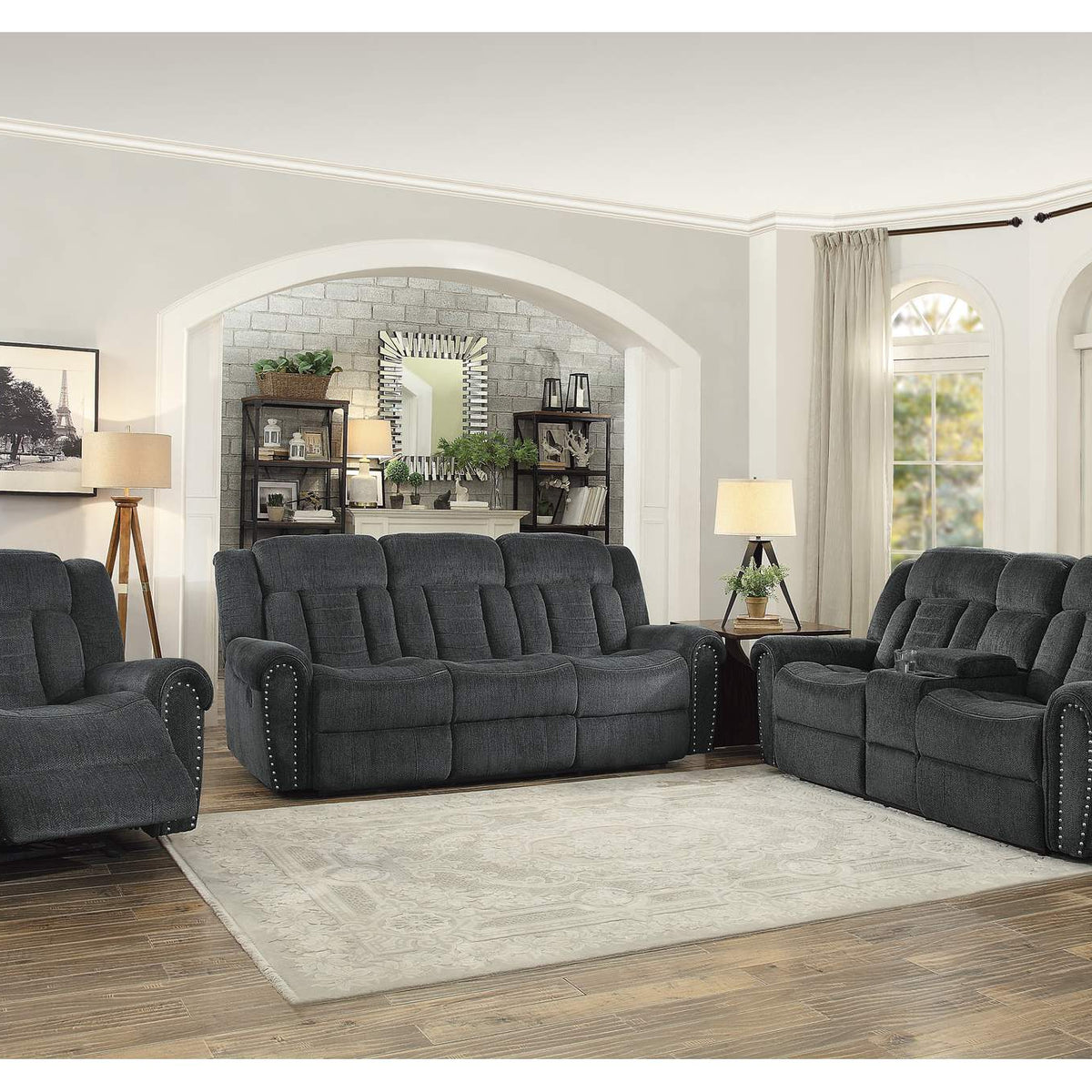 9901CC-3 Nutmeg Double Reclining Sofa
