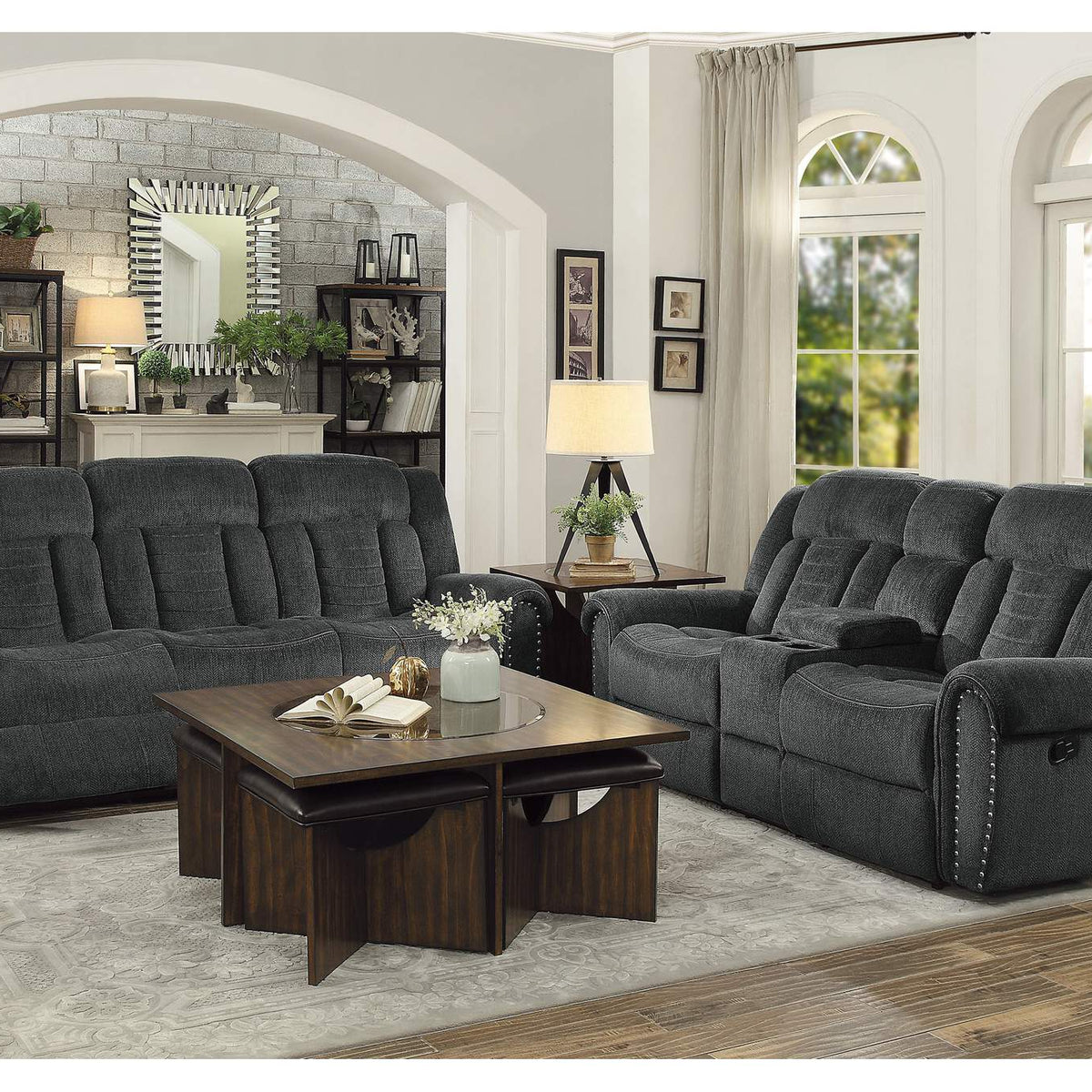 9901CC-3 Nutmeg Double Reclining Sofa