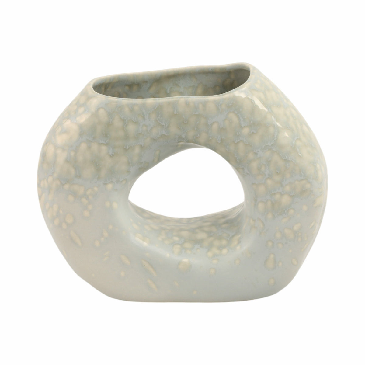 Amarante Small Abstract Round Portugal Vase - Gray