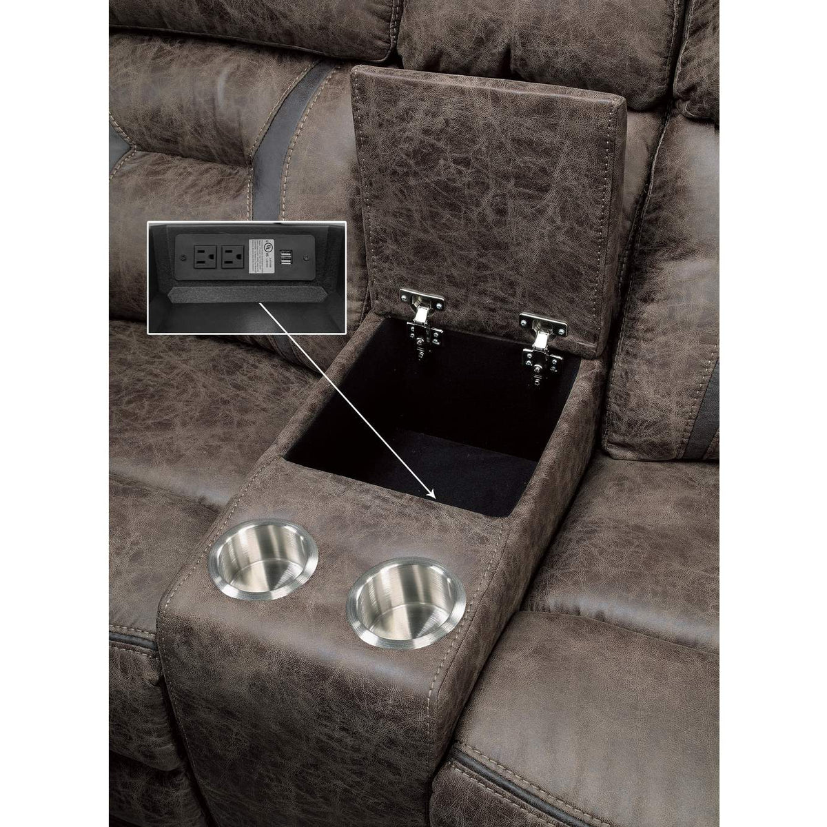 9989DB-2 Hill Double Reclining Love Seat with Center Console