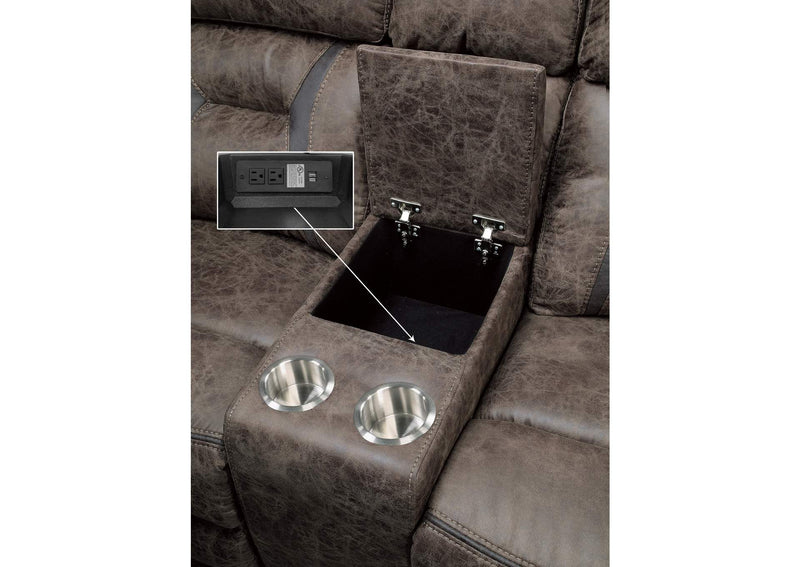 9989DB-2 Hill Double Reclining Love Seat with Center Console