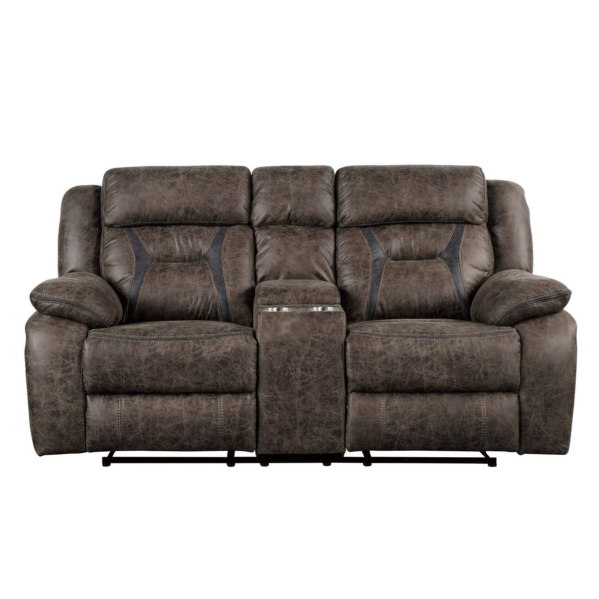 9989DB-2 Hill Double Reclining Love Seat with Center Console