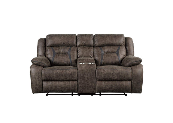 9989DB-2 Hill Double Reclining Love Seat with Center Console