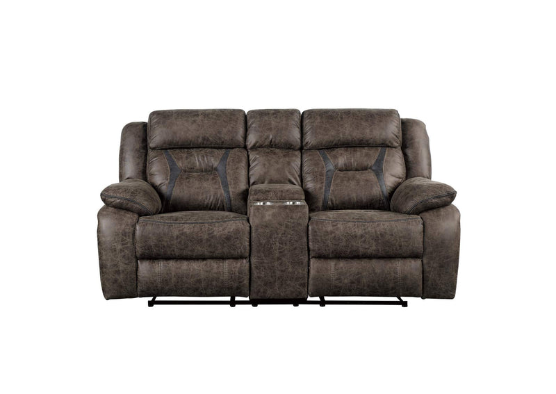 9989DB-2 Hill Double Reclining Love Seat with Center Console