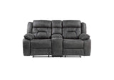 9989GY-2 Hill Double Reclining Love Seat with Center Console