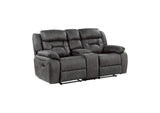 9989GY-2 Hill Double Reclining Love Seat with Center Console