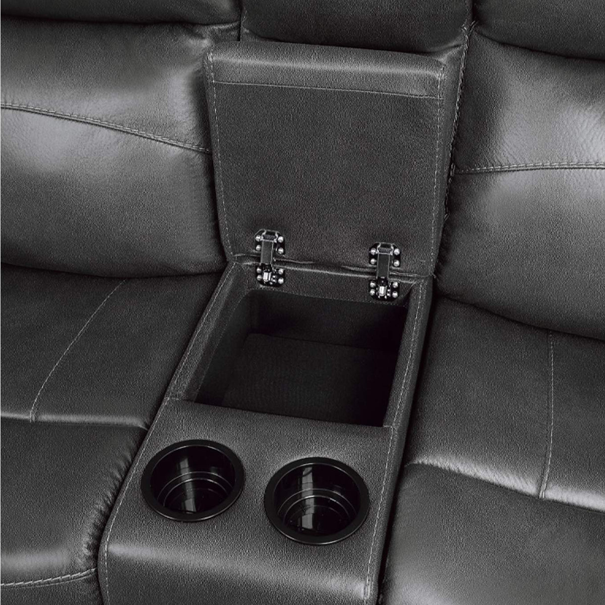 9990GY-2 Yerba Double Lay Flat Reclining Love Seat with Center Console
