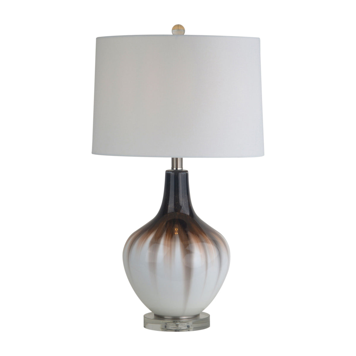 Glass 26" 2-Tone Bottle Table Lamp - White