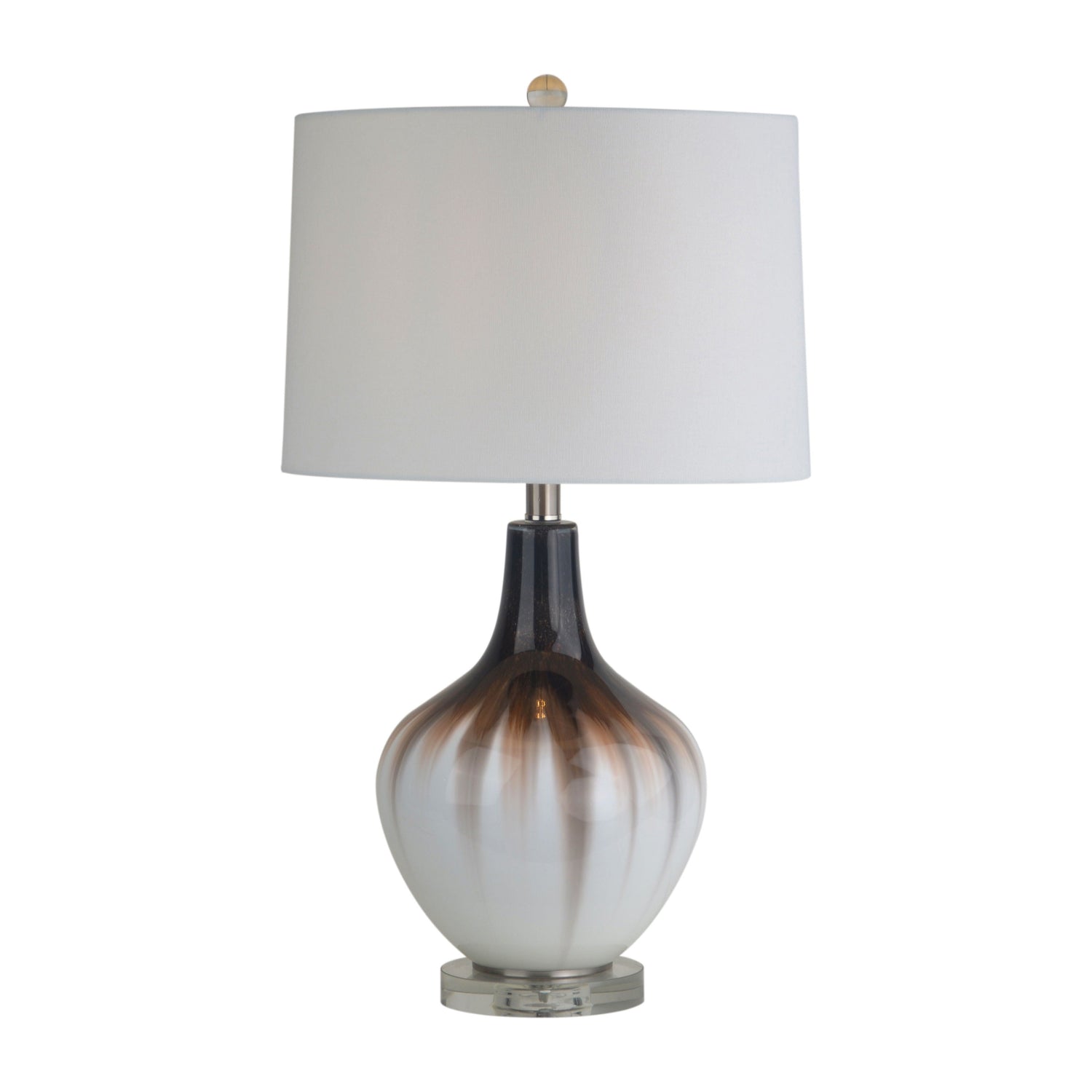 Glass 26" 2-Tone Bottle Table Lamp - White