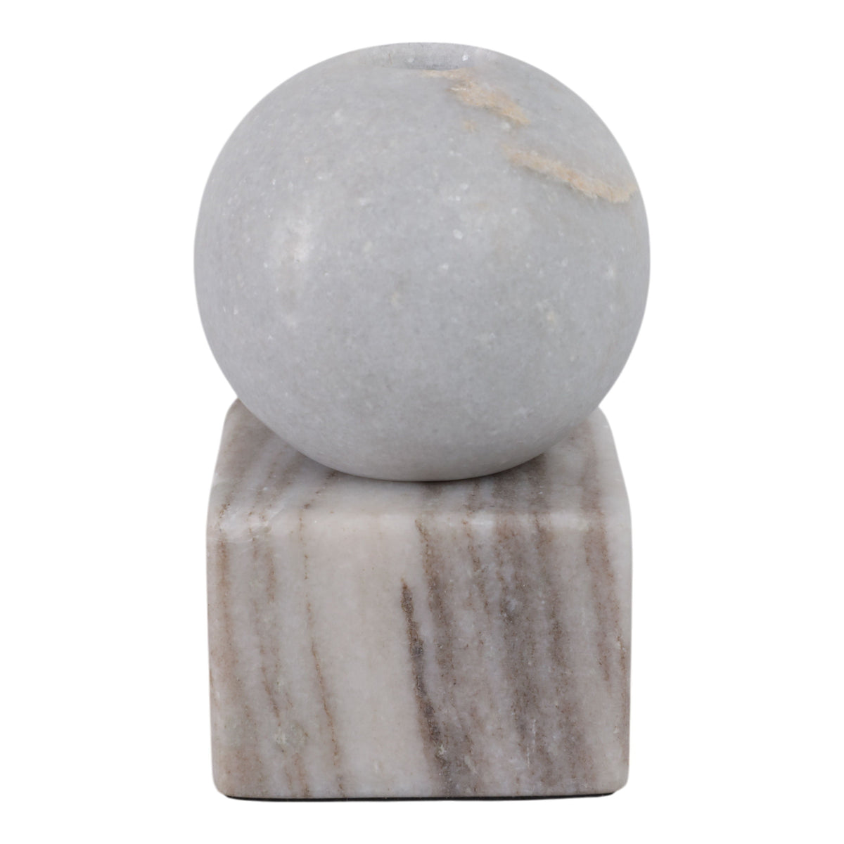 3" Ball On Cube Marble Taper Holder - Multi