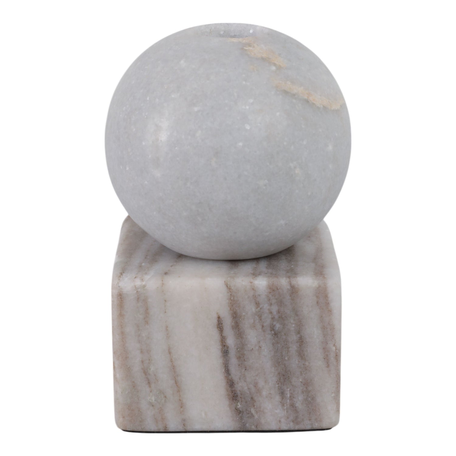 3" Ball On Cube Marble Taper Holder - Multi