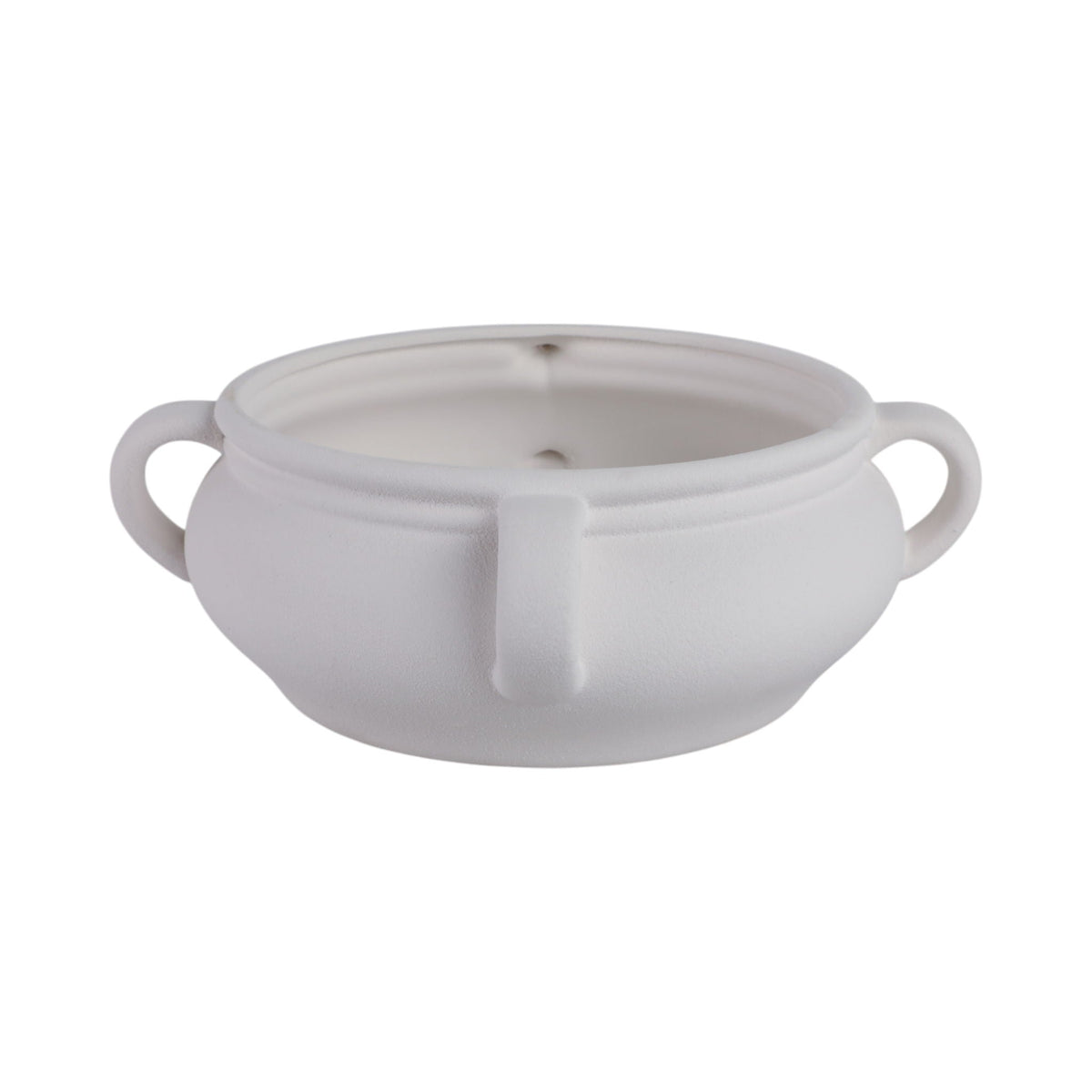 Textured Bowl With Handles - White