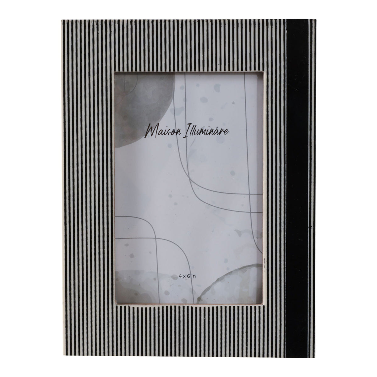 4" x 6" Lines Resin Photo Frame - Black / White