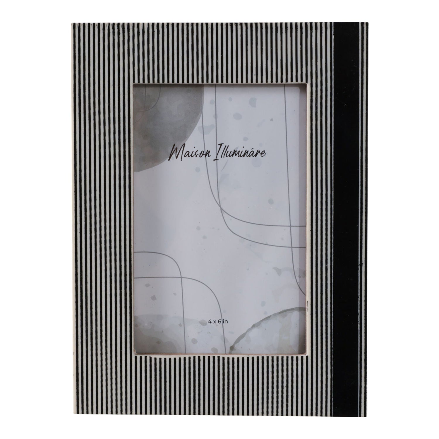 4" x 6" Lines Resin Photo Frame - Black / White