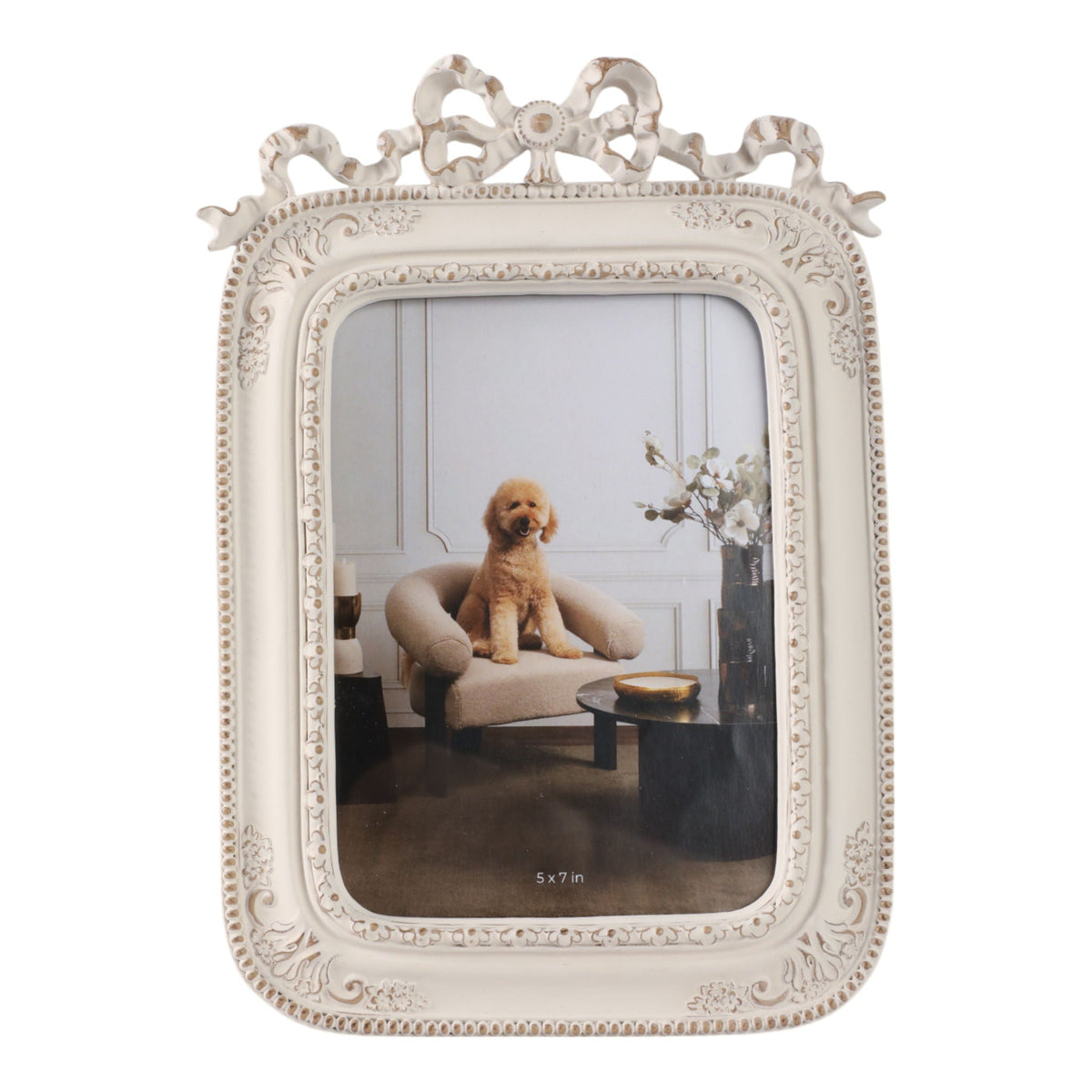 5" x 7" Resin Shabby Chic Photo Frame - Ivory