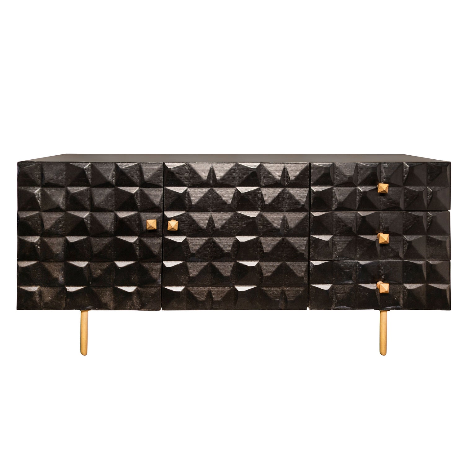 Wood 3-Drawer Sideboard 63 / 30" - Black