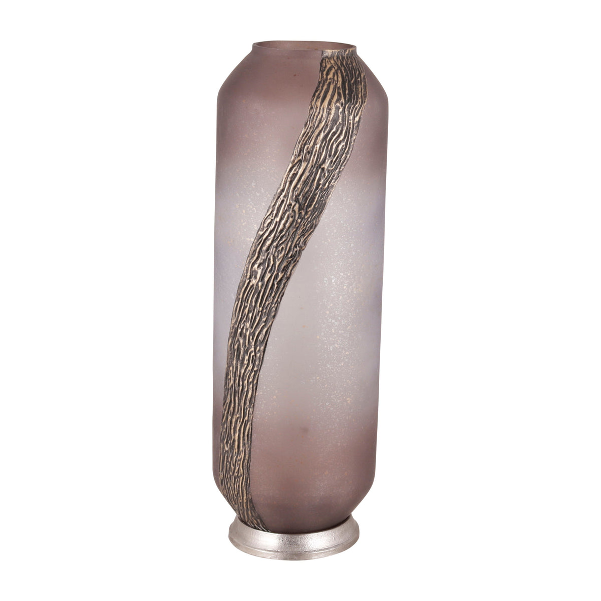 Glass 20" Metallic Detail Vase - Blush