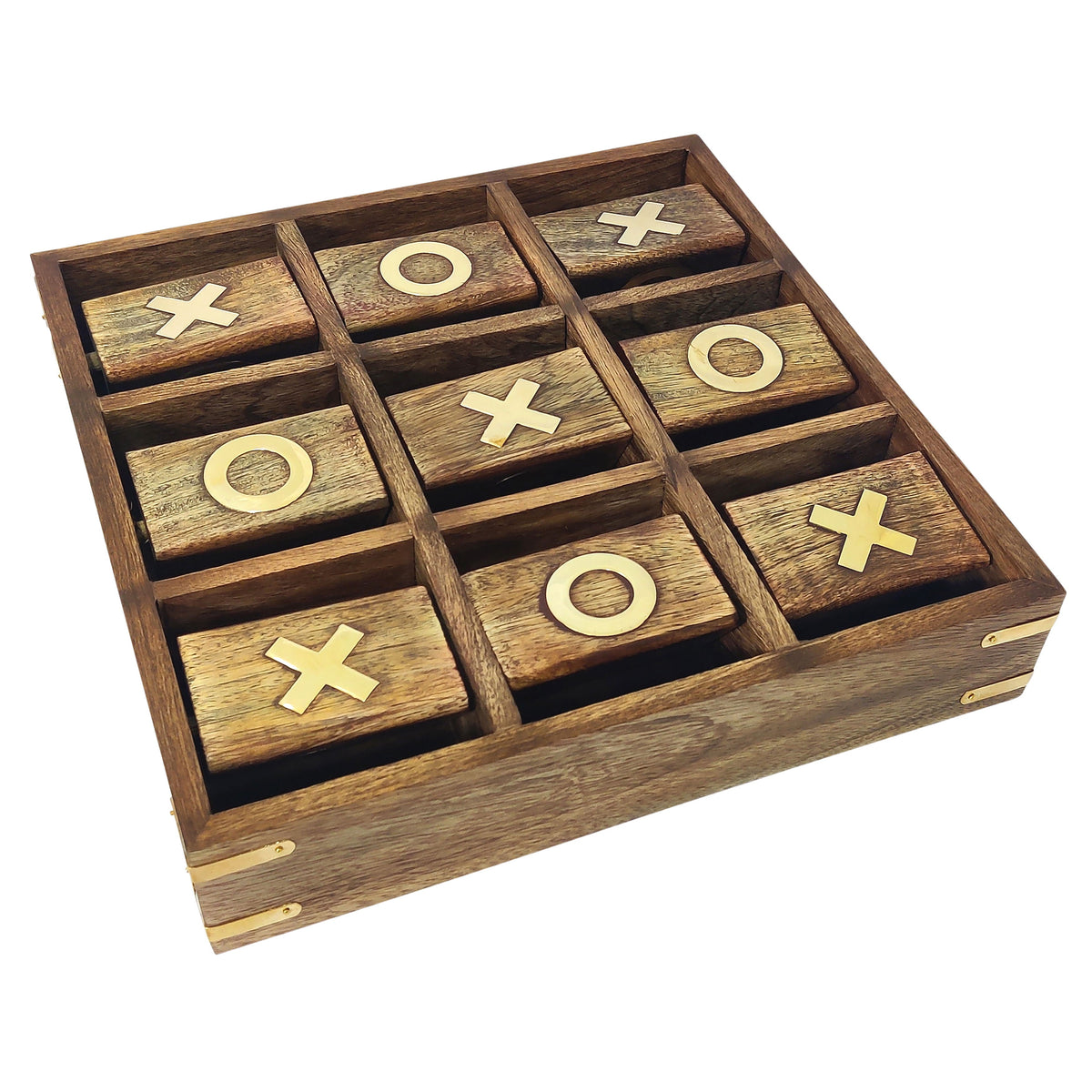 Wood 10X10 Revolving Tic Tac Toe - Brown