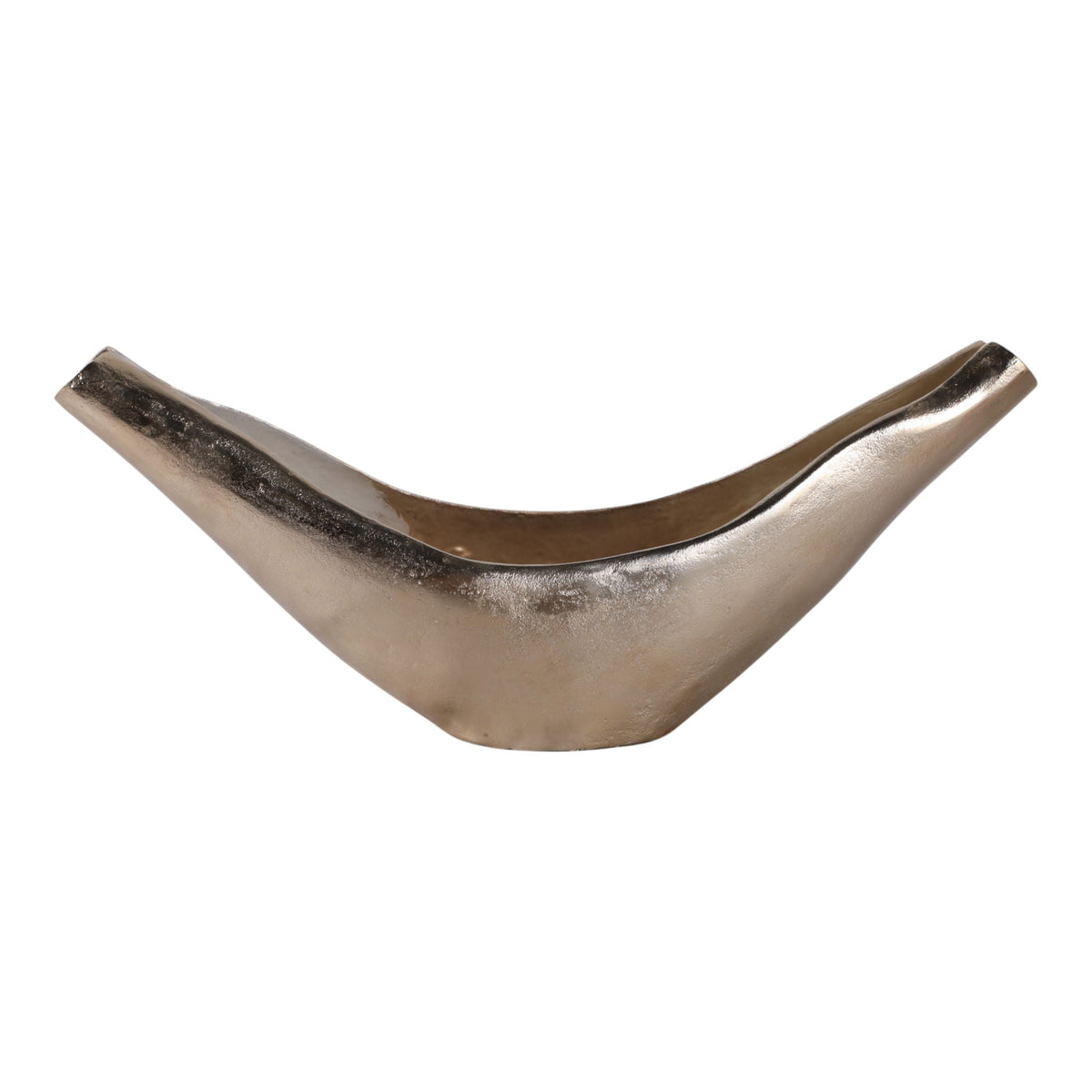 20" x 8" V-Shaped Metal Bowl - Gold / Tan