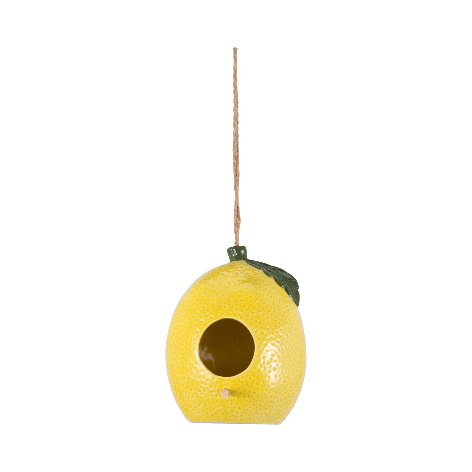 7" Lemon Bird House / Feeder - Yellow / Green