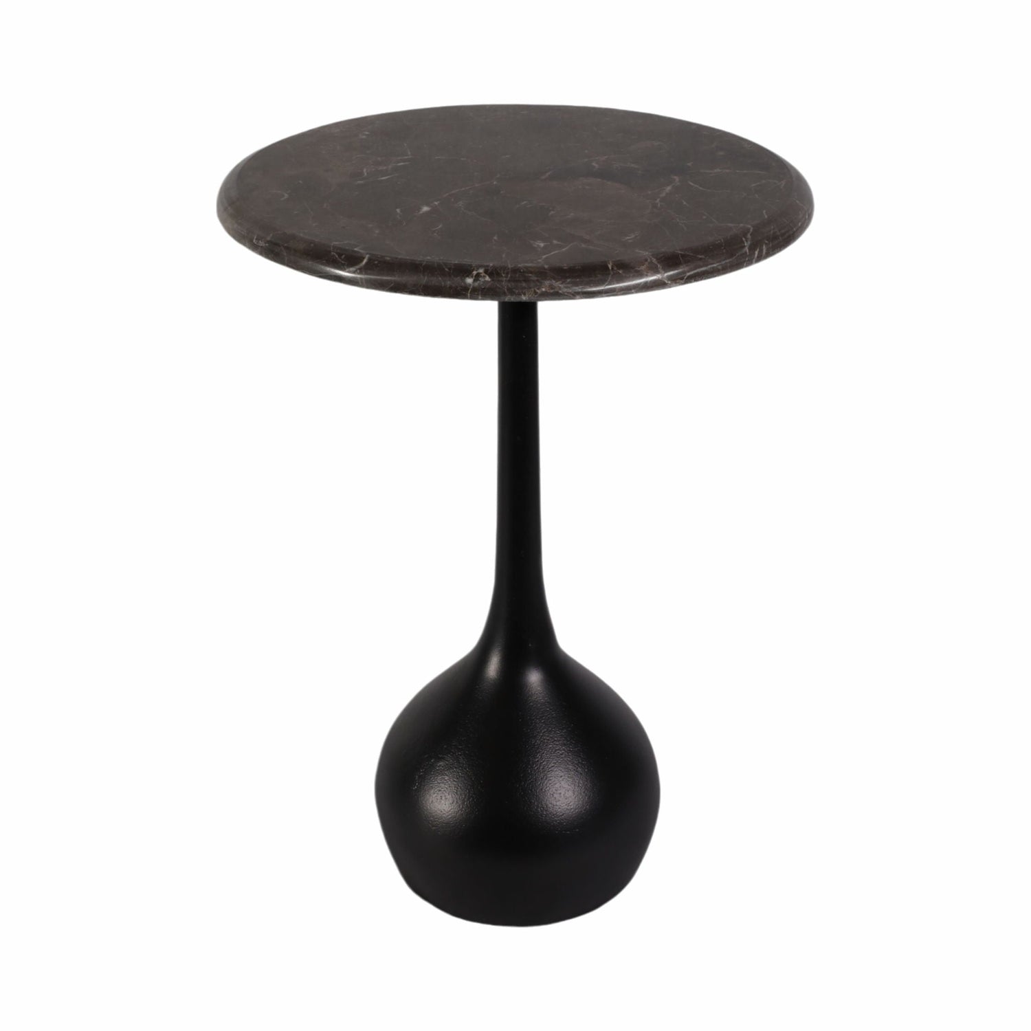 20" Marble Accent Table Ball Base - Irish Brown / Black