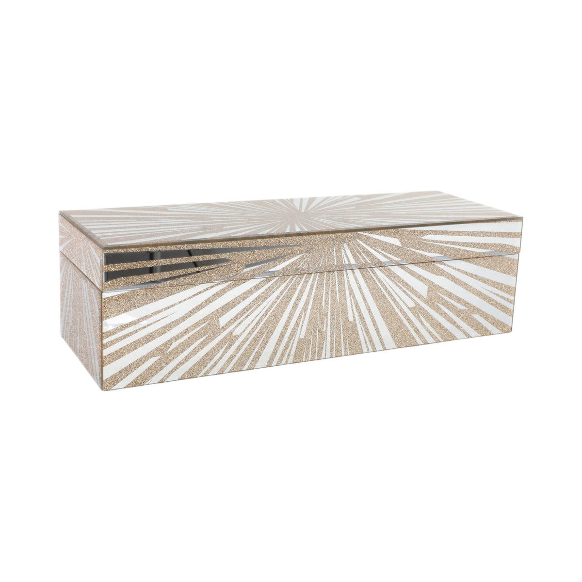 17" x 6" Starburst Glass Box - Gold
