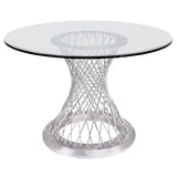 Calypso - Contemporary Dining Table Tempered Glass Top - Clear