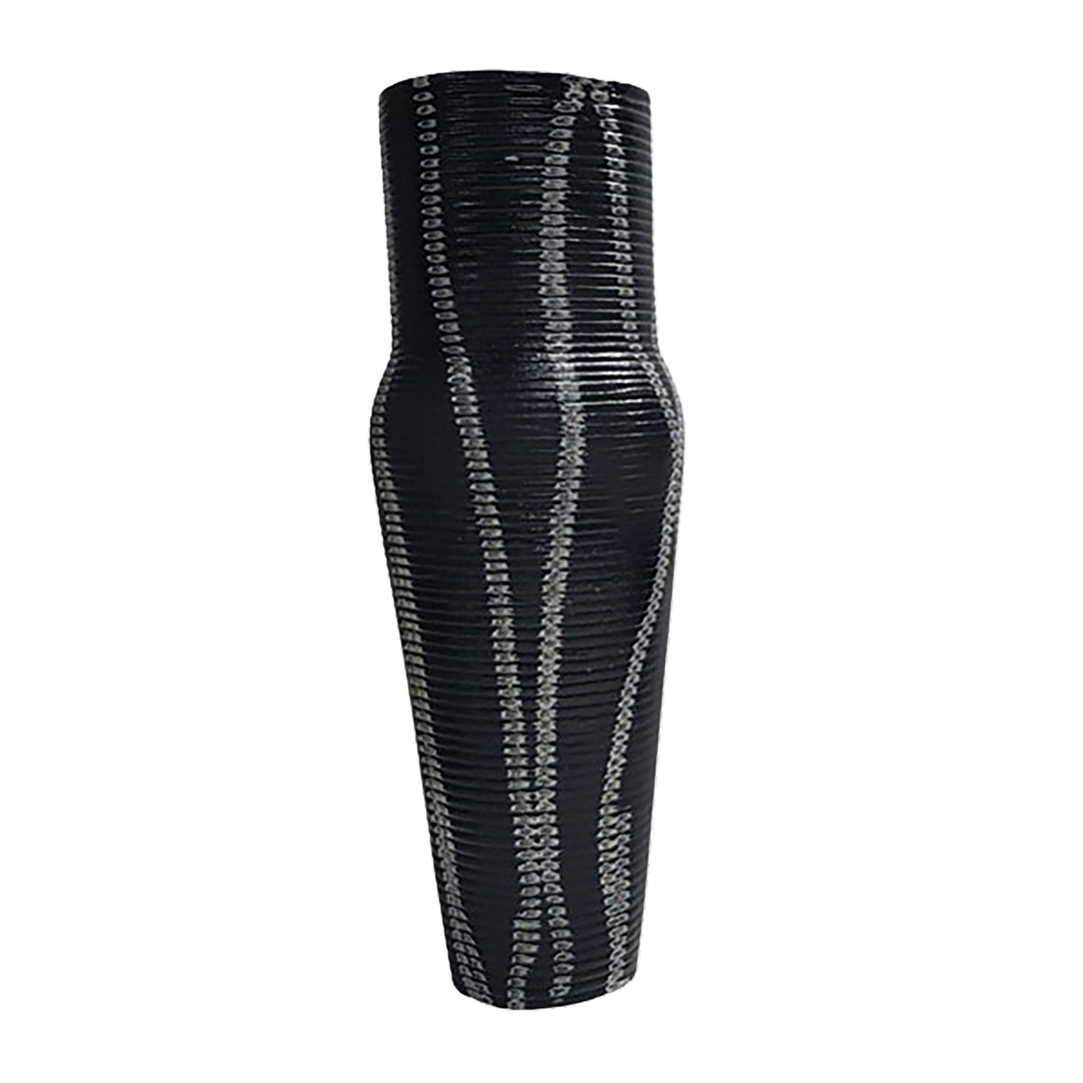 17" Percy Patterned Metal Vase - Gray