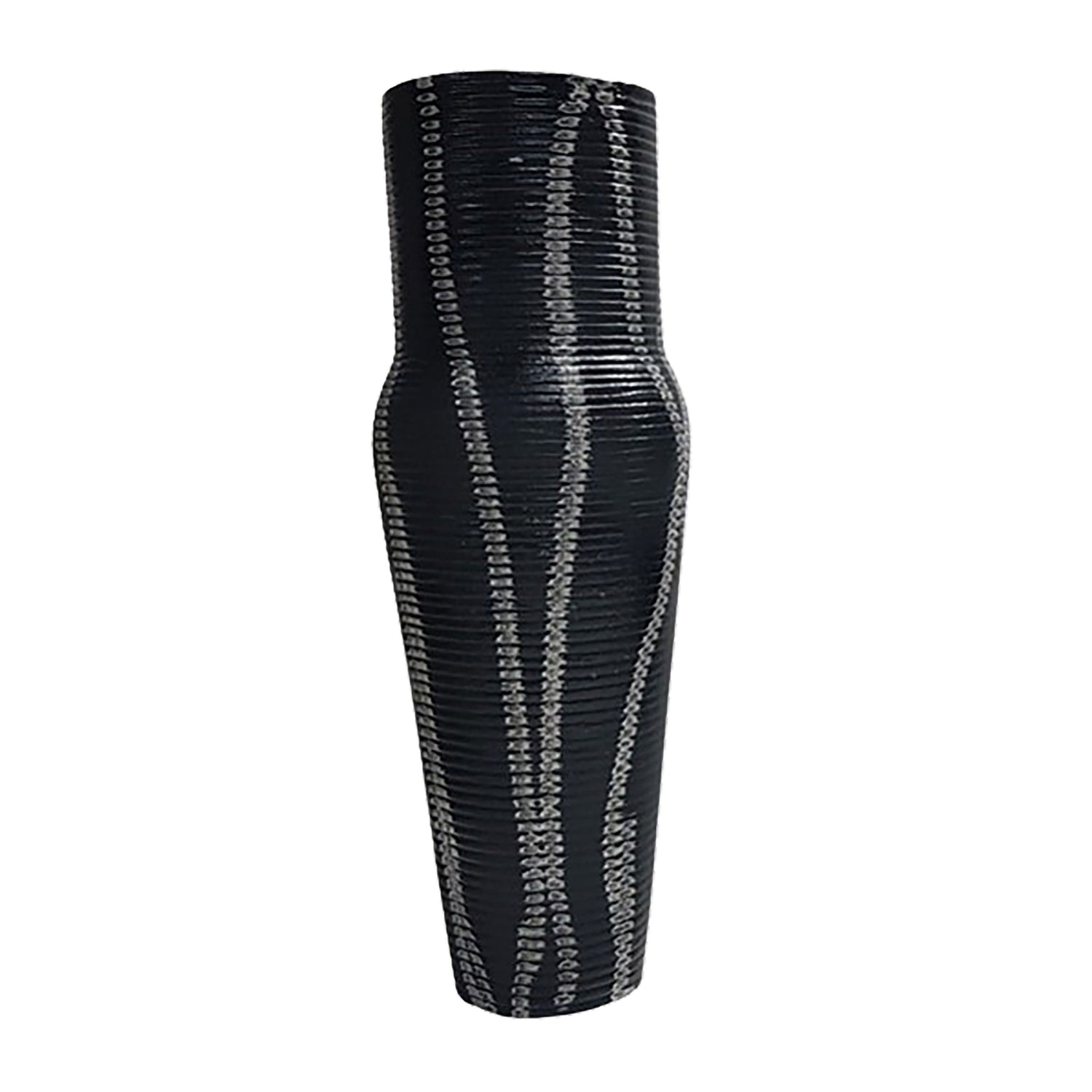 17" Percy Patterned Metal Vase - Gray