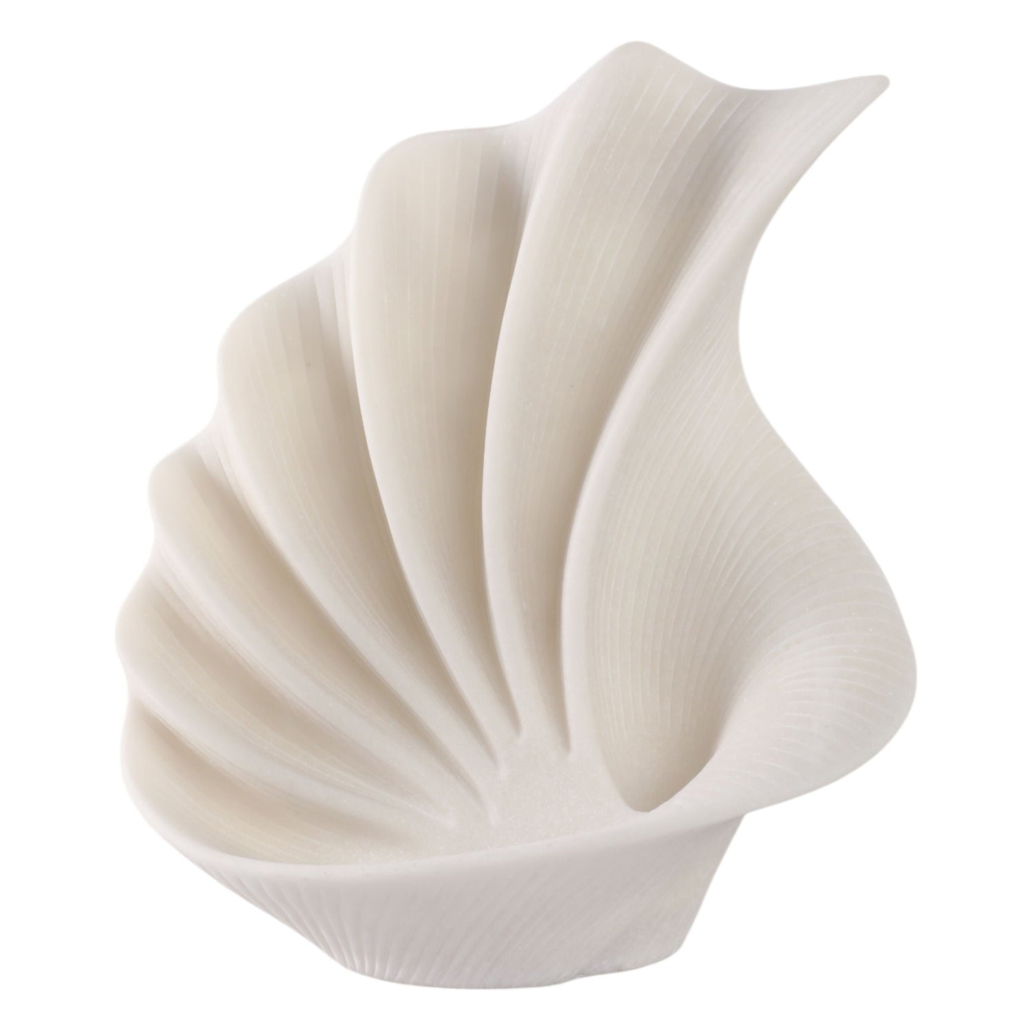 16" Laramie Quartz Resin Shell Statuary - White