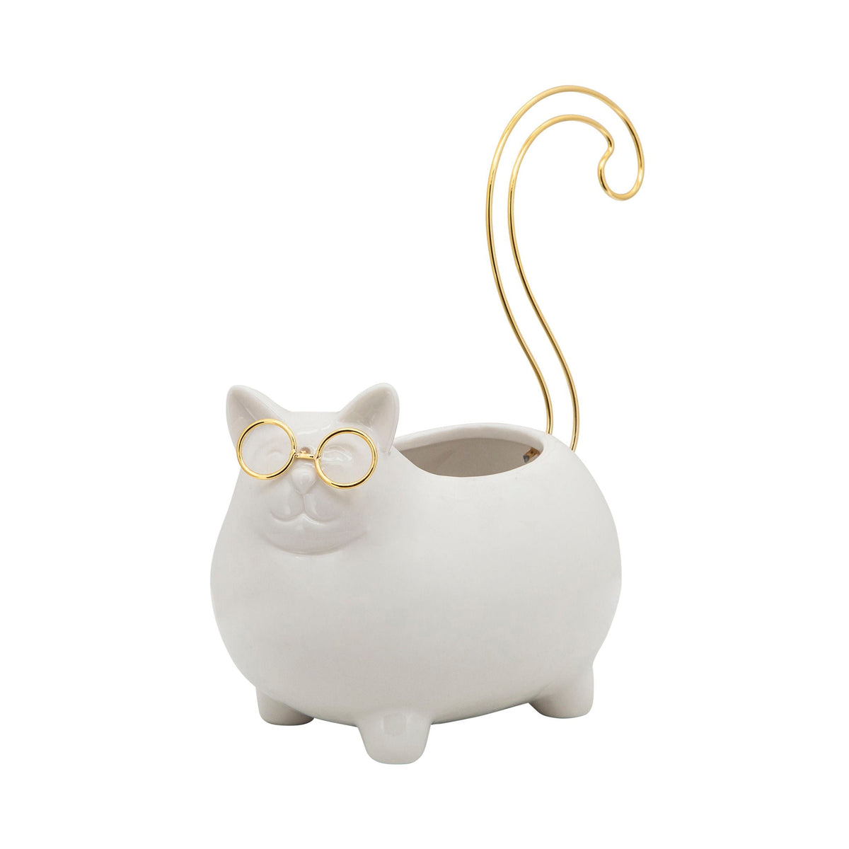 Kitty Trinket Tray - White