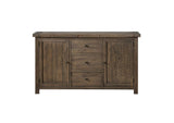 8FJ873 Autumn Solid Wood Three Drawer Two Door Sideboard In Flint Oak