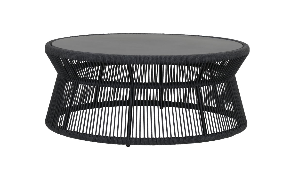 Milano - Table With Round Honed Absolute Granite Insert Top