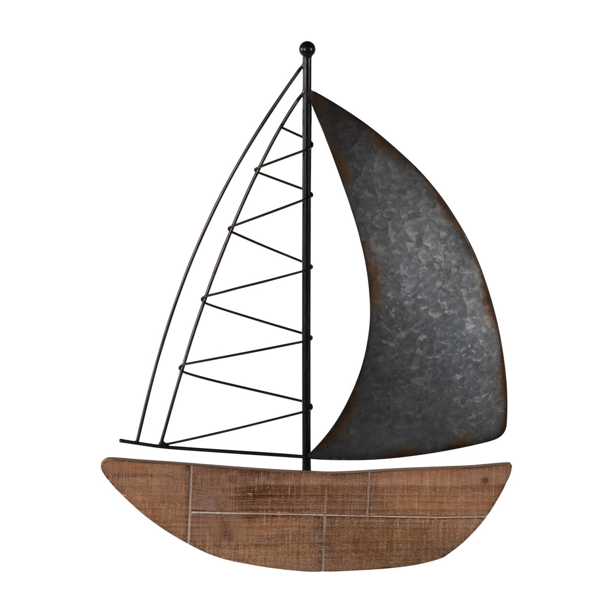 Metal Boat Wall Deco 19" - Brown