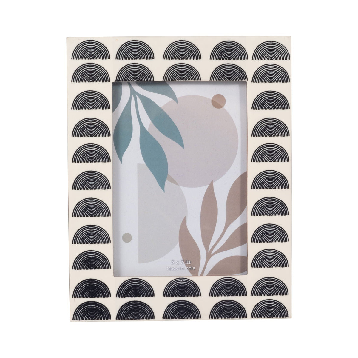 Resin 5X7 Black Arches Photo Frame - Ivory/Black