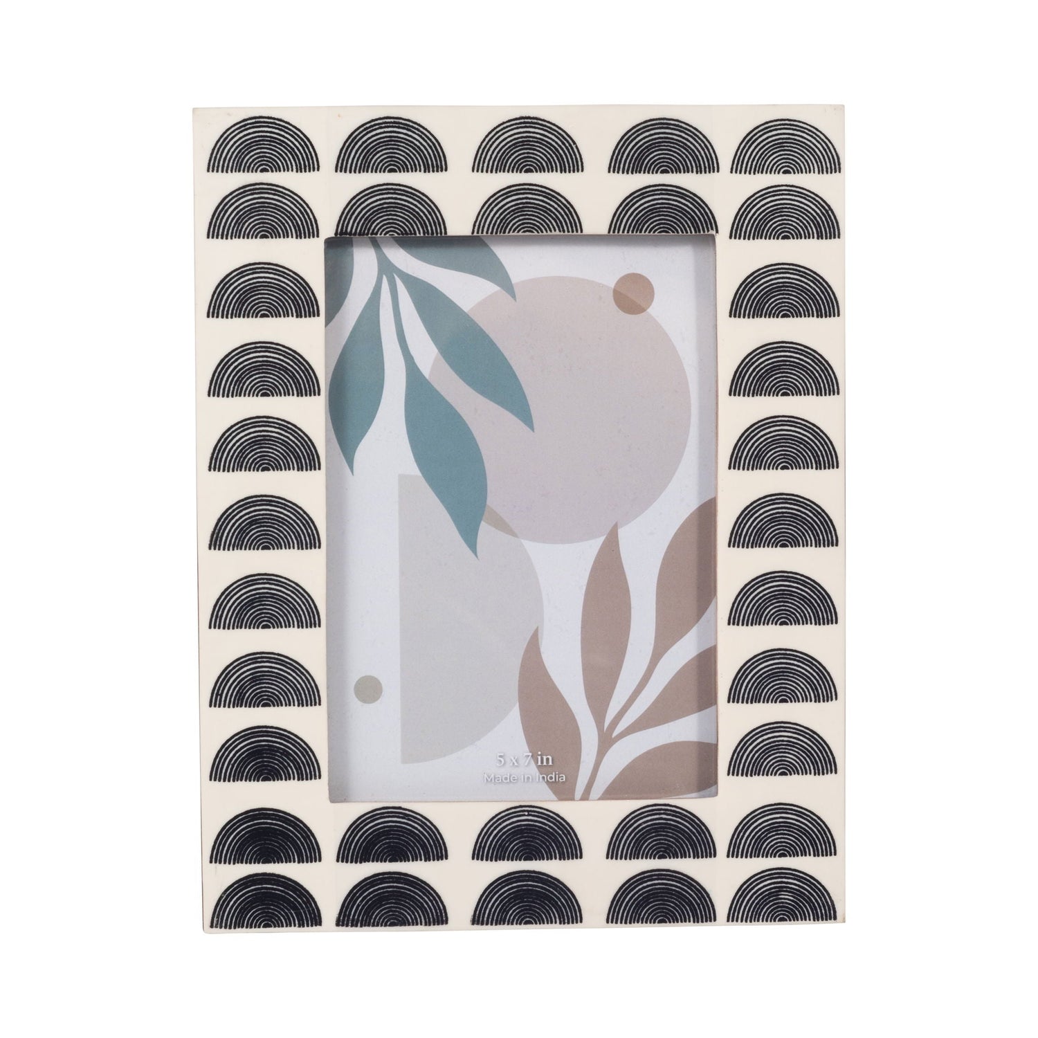Resin 5X7 Black Arches Photo Frame - Ivory/Black