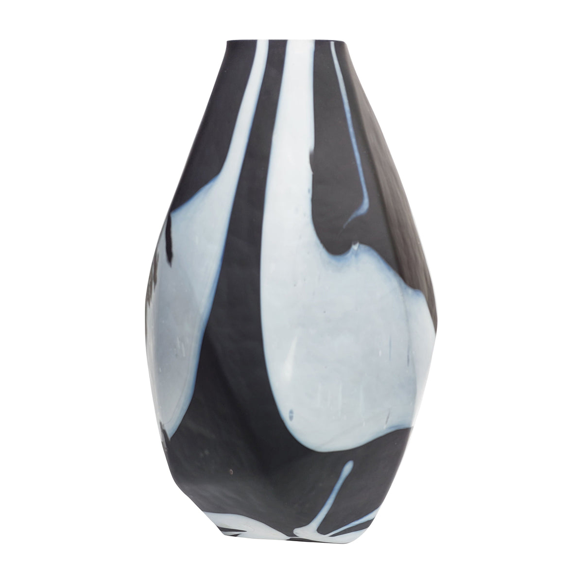 Glass 19" Abstract Contemporary Vase - Black