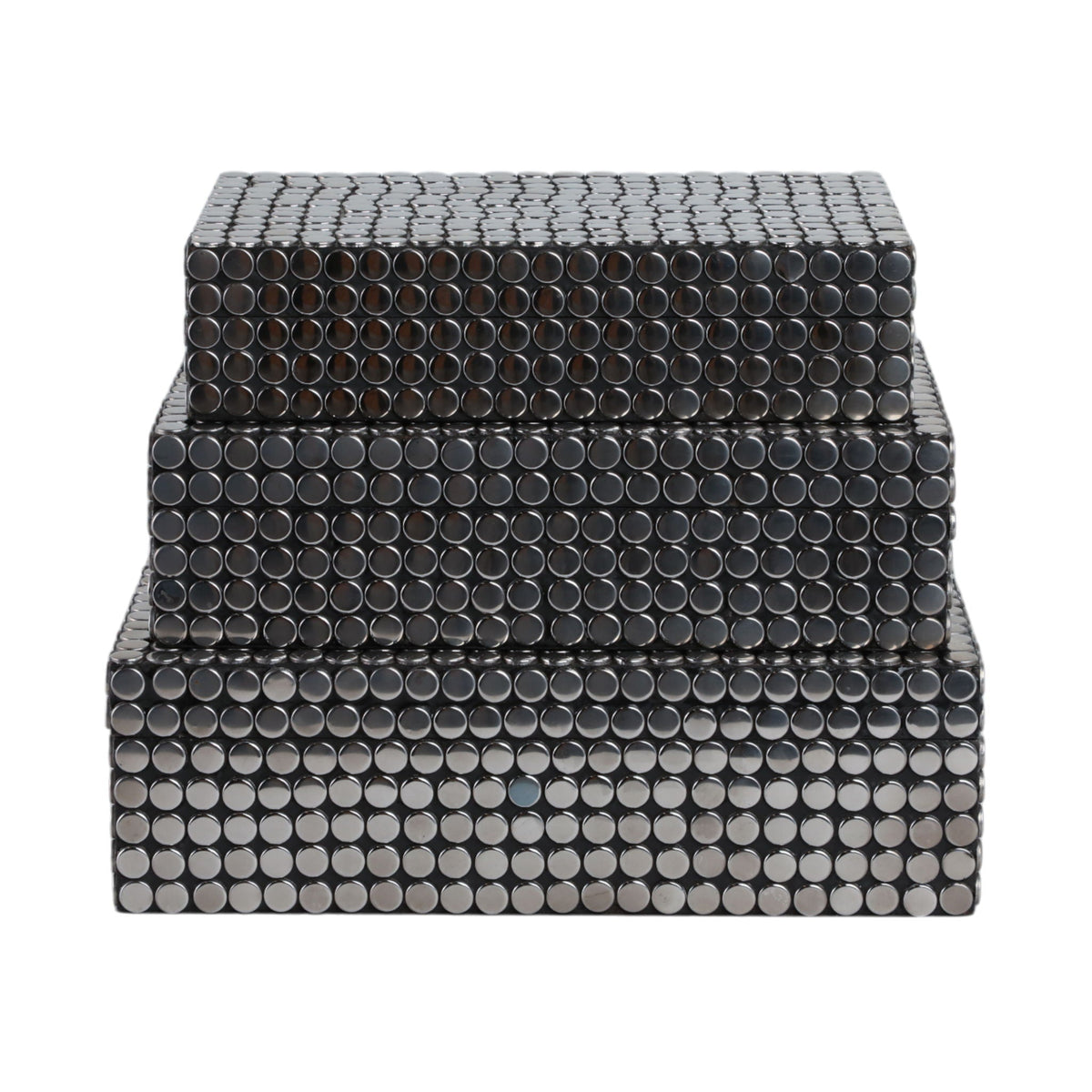 10" / 11" / 12" Studded Boxes (Set of 3) - Black