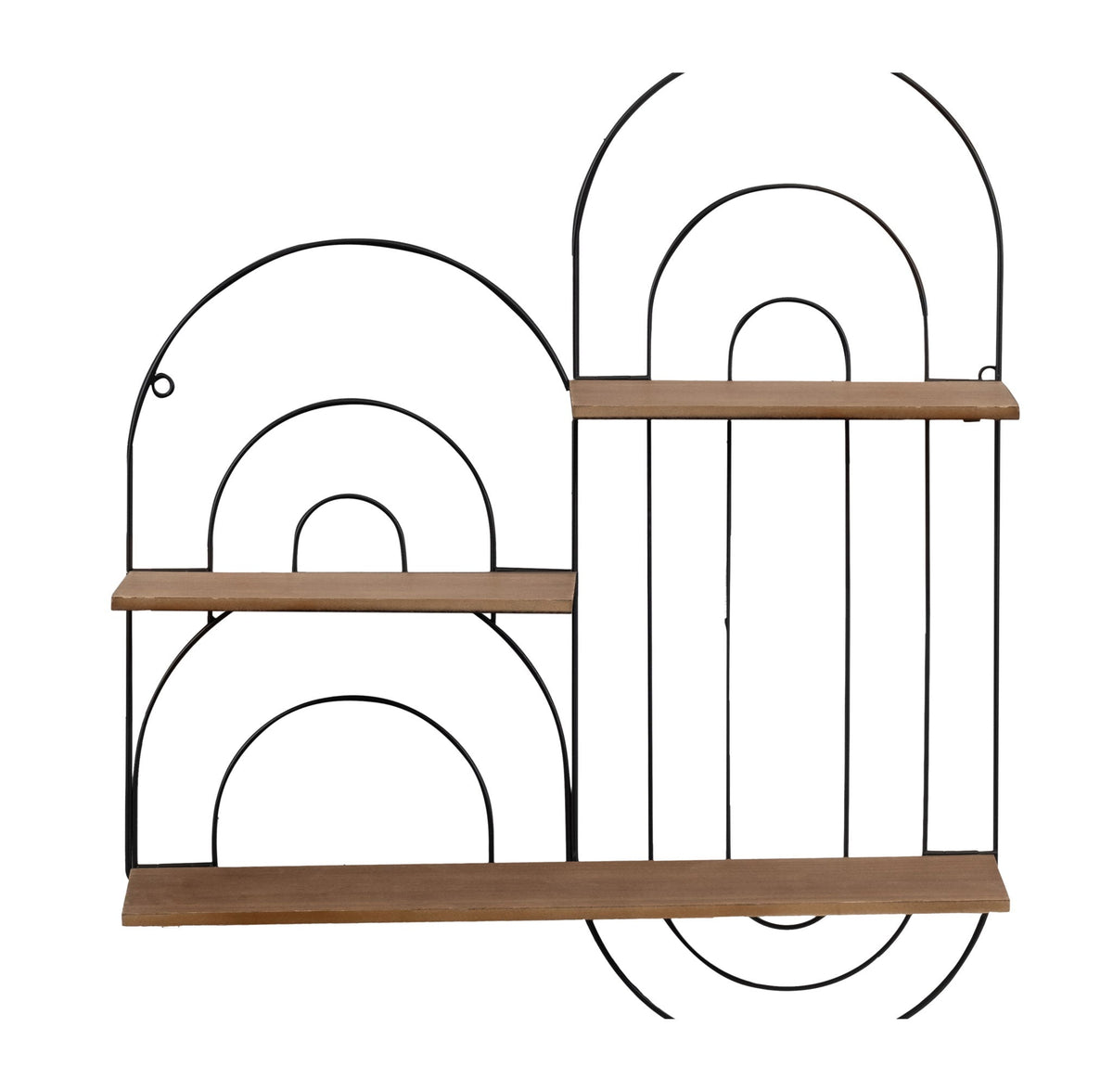 Metal / Wood Arches Wall Shelf 27" - Natural / Black