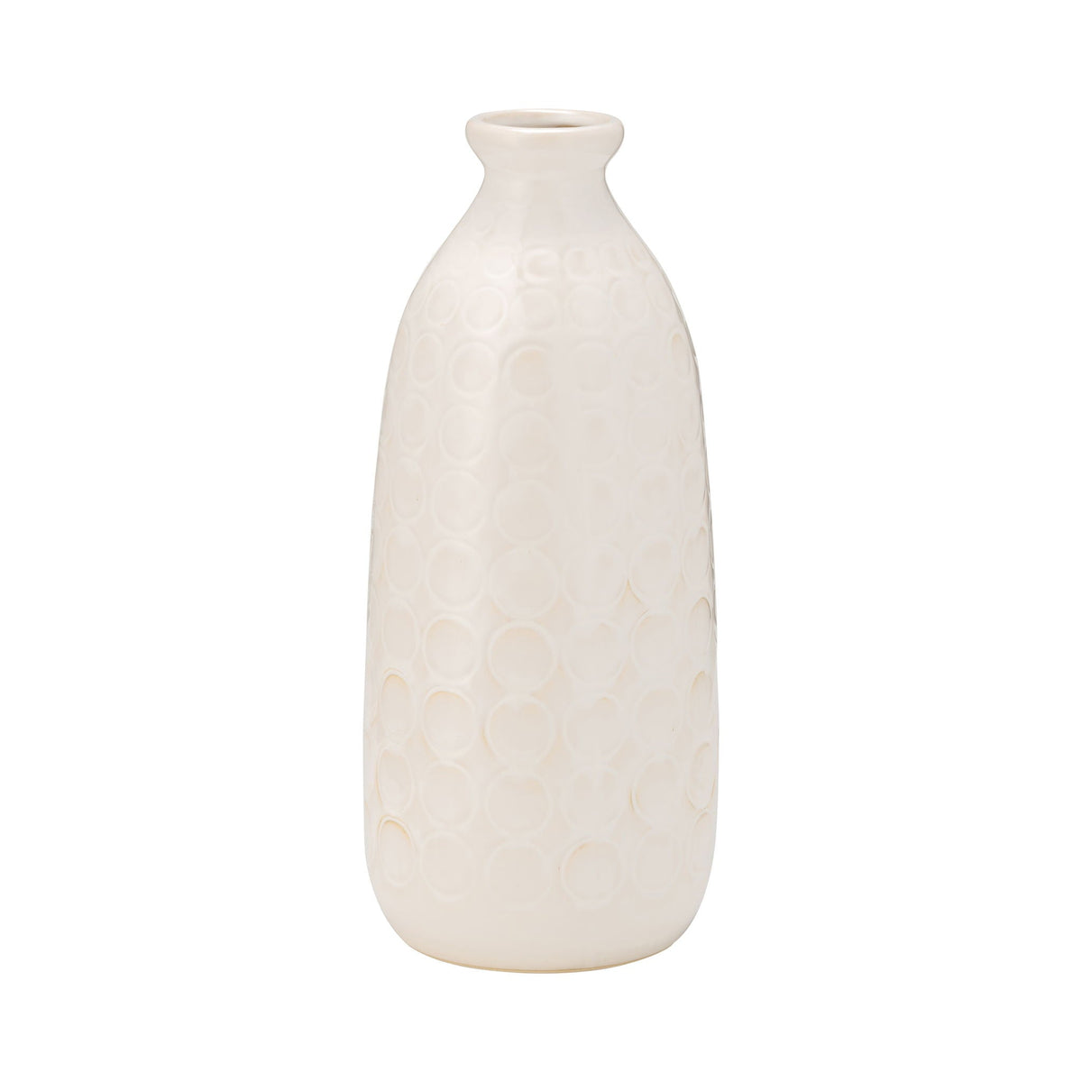 Ceramic Circles Vase 12" - Beige